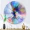 Designart Blue Abstract Flower Creative Modern Wall Clock